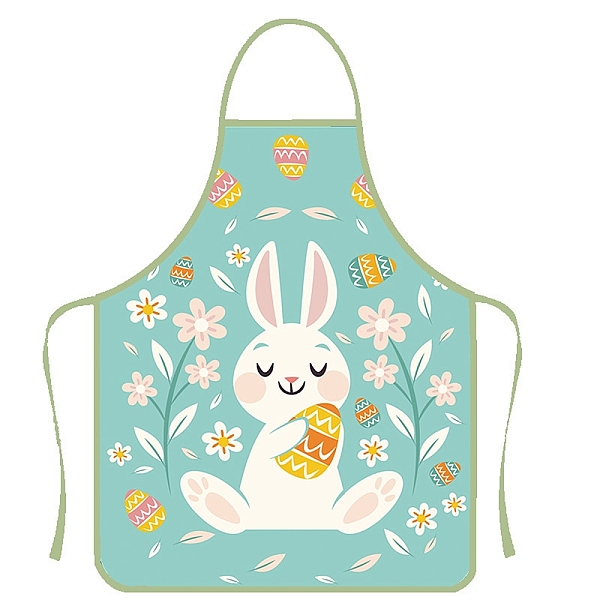 

PandaHall Cute Easter Rabbit Pattern Polyester Sleeveless Apron, with Double Shoulder Belt, for Household Cleaning Cooking, Orange...