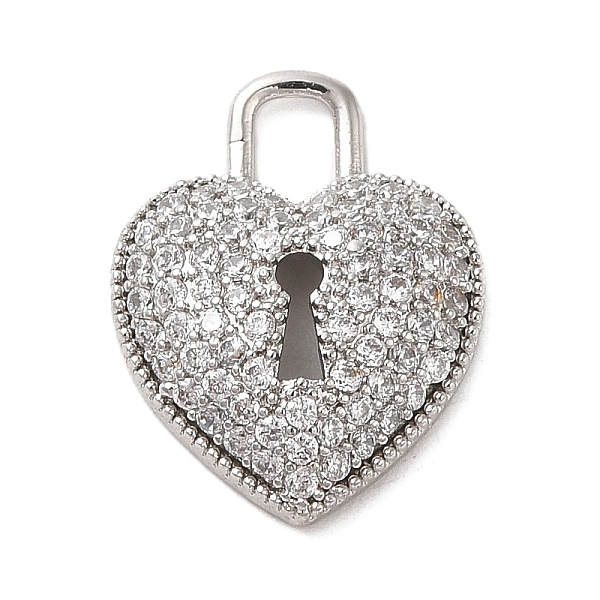 

PandaHall Brass Micro Pave Clear Cubic Zirconia Pendants, Long-Lasting Plated, Heart, Platinum, 18x14x4mm, Hole: 4x3mm Brass+Cubic Zirconia...