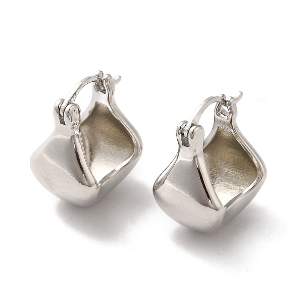 

PandaHall Brass Twist Hoop Earrings for Women, Platinum, 18.5x14x11mm, Pin: 0.8~1.1mm Brass