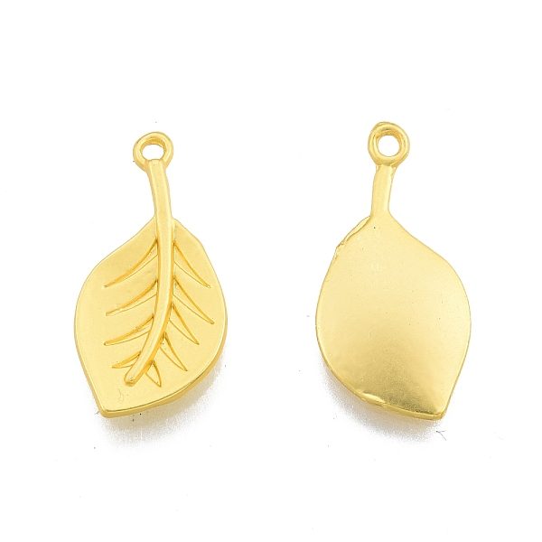 

PandaHall Alloy Pendants, Leaf Charms, Matte Gold Color, 23.5x11.5x1.5mm, Hole: 1.2mm Alloy Leaf
