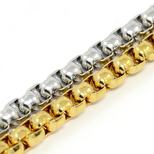 

PandaHall Trendy 304 Stainless Steel Venetian Chain Bracelets, with Lobster Claw Clasps, Mixed Color, 8-5/8 inch(220mm), 6.5mm 304 Stainless...