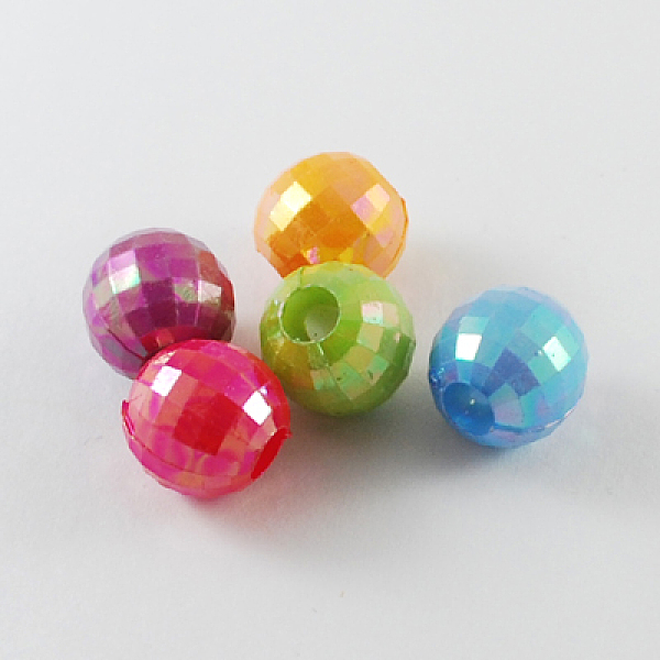 

PandaHall Opaque Acrylic Beads, AB Color, Round, Mixed Color, 13mm, Hole: 4mm, about 440pcs/500g Acrylic Round Multicolor