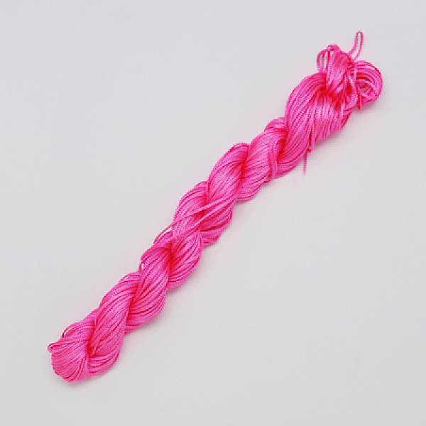 

PandaHall Nylon Thread, Nylon Jewelry Cord for Custom Woven Bracelets Making, Magenta, 1mm, about 26m/bundle, 10bundles/bag, about 284.34..., Pink