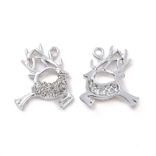 

PandaHall Alloy Rhinestone Pendants, Platinum Tone Deer Charms, Crystal, 20x16.5x2mm, Hole: 1.5mm Acrylic+Rhinestone Deer Clear