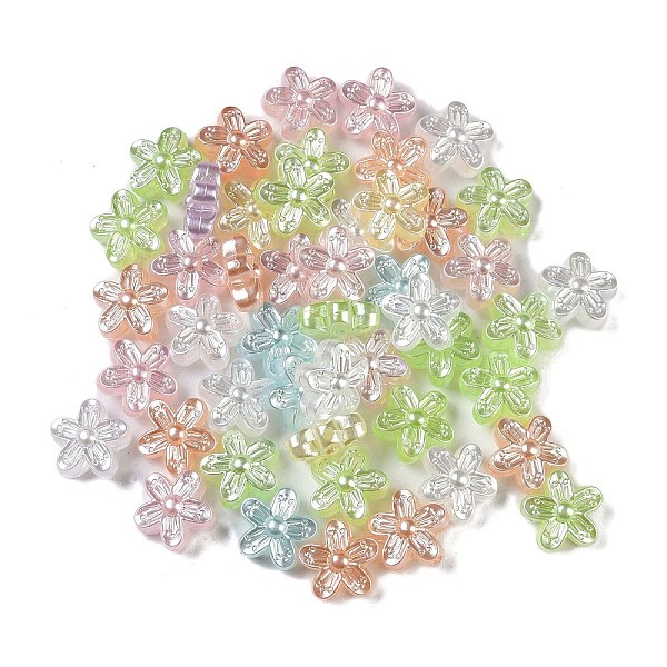 

PandaHall Plating Acrylic Beads, Flower, 16x16x8mm, Hole: 1.8mm, 625pcs/500g Acrylic Flower Multicolor