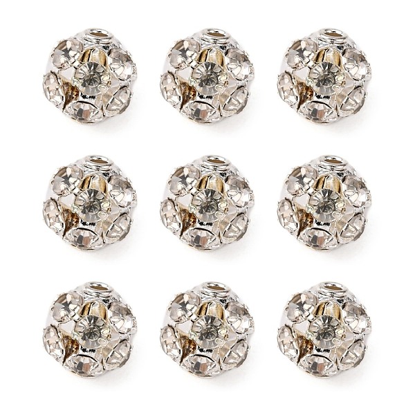 

PandaHall Brass Rhinestone Beads, Grade A, Round, Silver Color Plated, Clear, Size: about 6mm in diameter, hole: 1mm Brass+Rhinestone Round...