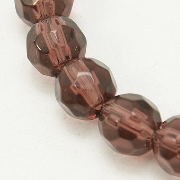 

PandaHall Glass Beads Strands, Faceted, Round, Medium Purple, 6mm, Hole: 1mm, about 50pcs/strand, 12.6 inch Glass Round Purple