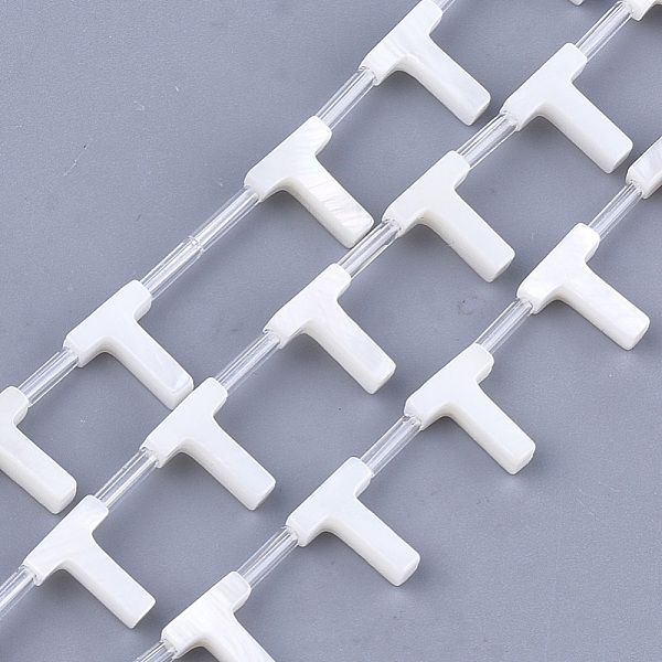 

PandaHall Freshwater Shell Beads, Top Drilled Beads, Letter.T, 10x8x3mm, Hole: 0.8mm Freshwater Shell Letter