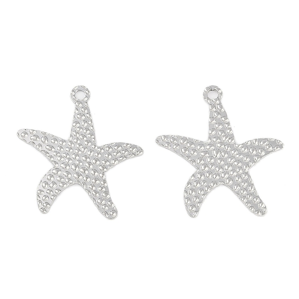 

PandaHall 304 Stainless Steel Pendants, Starfish Charm, Stainless Steel Color, 32x29x1.1mm, Hole: 2.2mm 304 Stainless Steel Starfish