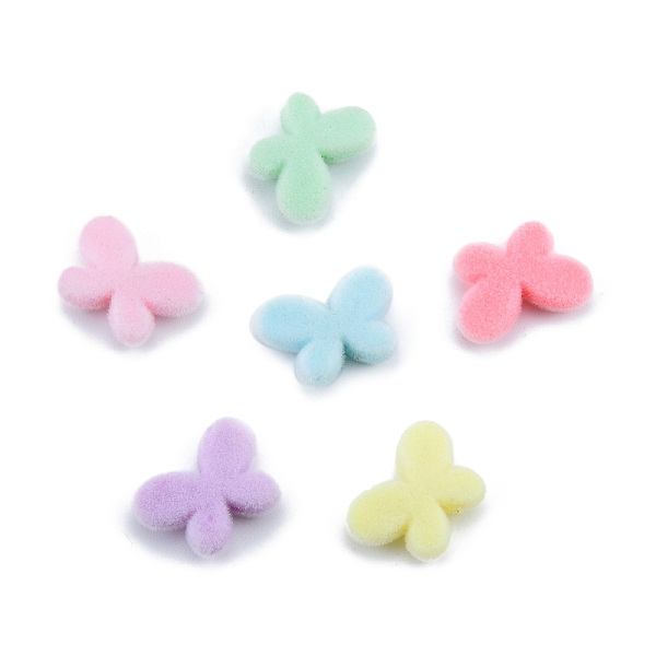 

PandaHall Opaque Resin Beads, Flocky Butterfly, Mixed Color, 13x18x5mm, Hole: 1.8mm Resin Butterfly Multicolor