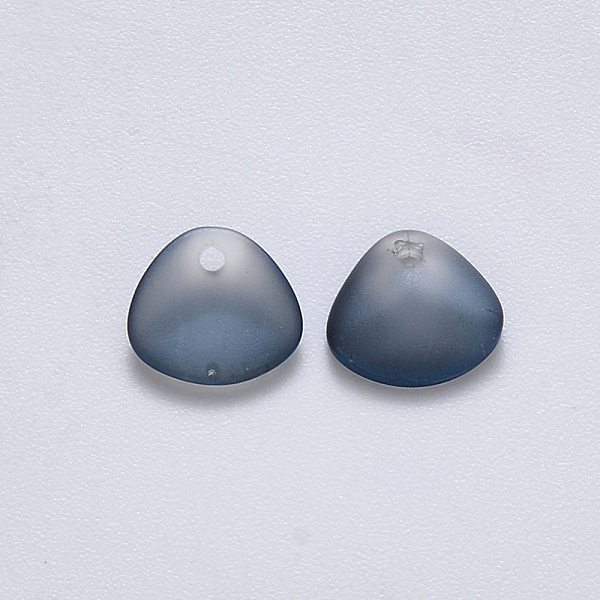 

PandaHall Spray Painted Glass Charms, AB Color Plated, Frosted, Petaline, Gray, 7x8x2.5mm, Hole: 1mm Glass Petaline Gray