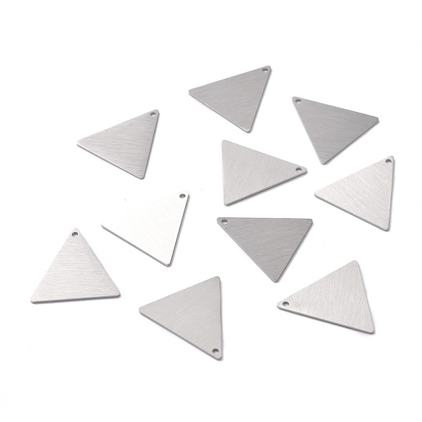 

PandaHall 304 Stainless Steel Pendants, Double Side Drawbench, Stamping Blank Tag, Triangle, Stainless Steel Color, 25x25x1mm, Hole: 1.6mm...