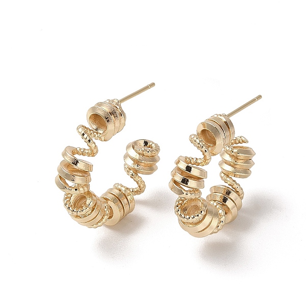 

PandaHall Brass Stud Earrings, Rings, Real 18K Gold Plated, 26.5x7mm Brass Ring