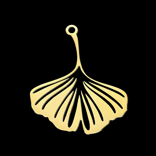 

PandaHall 201 Stainless Steel Pendants, Laser Cut, Ginkgo Leaf, Golden, 26x21.5x1mm, Hole: 1.5mm 201 Stainless Steel Leaf