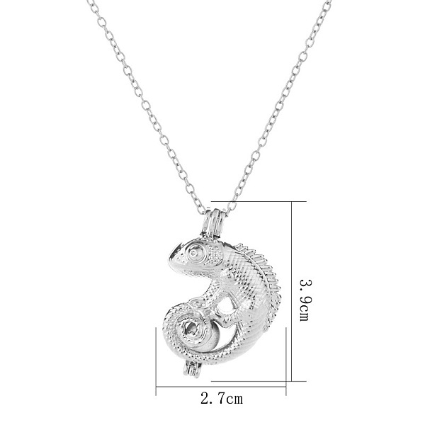

PandaHall Alloy Lizard Cage Pendant Necklace with Synthetic Luminaries Stone, Glow In The Dark Jewelry for Women, Cornflower Blue, 24.02...