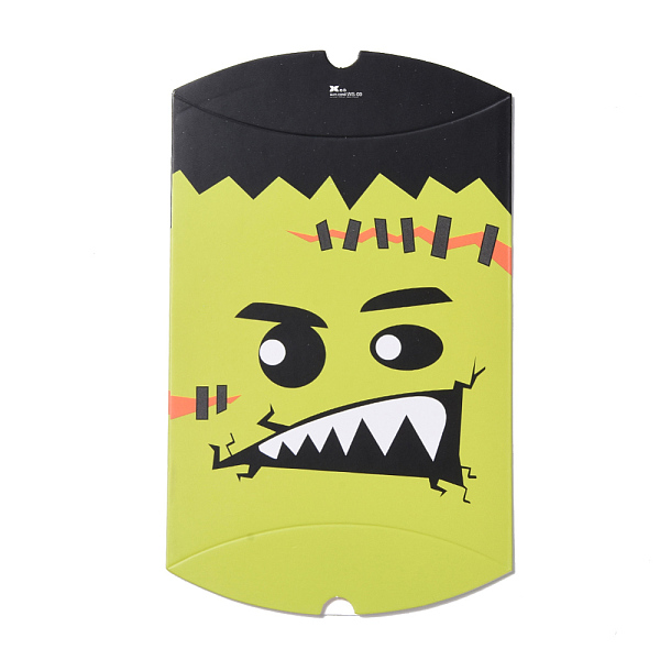 

PandaHall Halloween Pillow Boxes Candy Gift Boxes, Packaging Boxes, for Halloween Thanksgiving Party, Green Yellow, 14x9.5x2.8cm Paper...