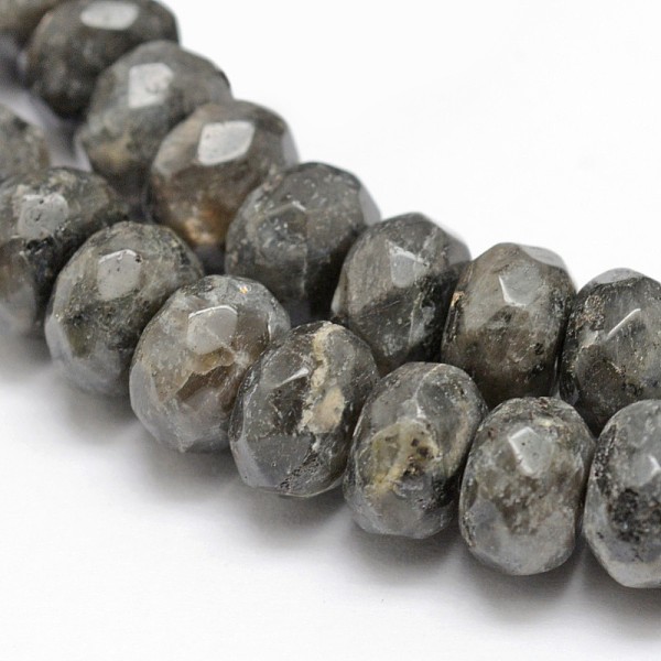 

PandaHall Faceted Natural Labradorite Rondelle Beads Strands, 8x5mm, Hole: 1mm, about 76pcs/strand, 15.2 inch Labradorite Rondelle