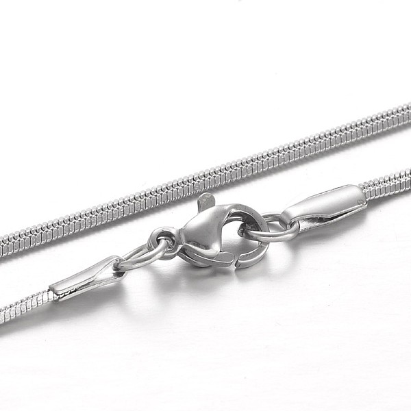 

PandaHall 304 Stainless Steel Snake Chain Necklaces, with Lobster Claw Clasps, Stainless Steel Color, 2.2mm, 17.7 inch(45cm) 304 Stainless...