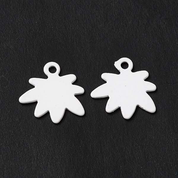 

PandaHall Spray Painted 201 Stainless Steel Charms, Leaf Charm, White, 14x14x0.5mm, Hole: 1.4mm 201 Stainless Steel Leaf White