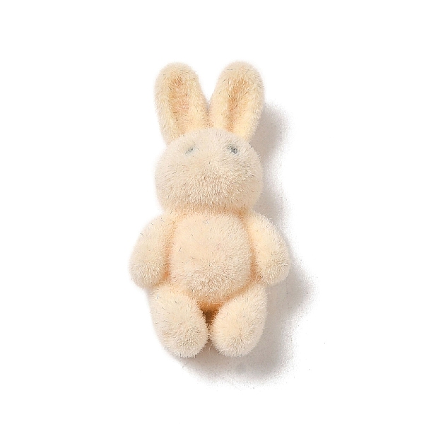 

PandaHall Cartoon Flocking Acrylic Cabochons, Rabbit, PapayaWhip, 26x13.5x9mm Acrylic Rabbit Orange