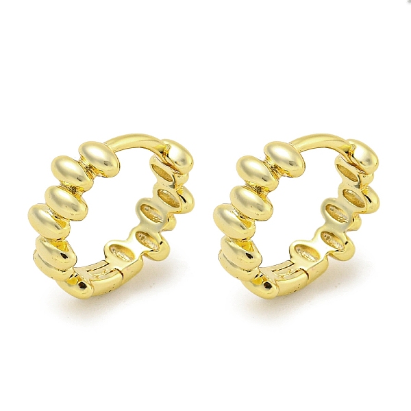 

PandaHall Brass Hoop Earrings, Real 18K Gold Plated, 12x4.5mm Brass Oval