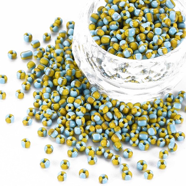 

PandaHall 8/0 Glass Seed Beads, Opaque Colours Seep, Deep Sky Blue, 3mm, hole:1mm Glass Blue