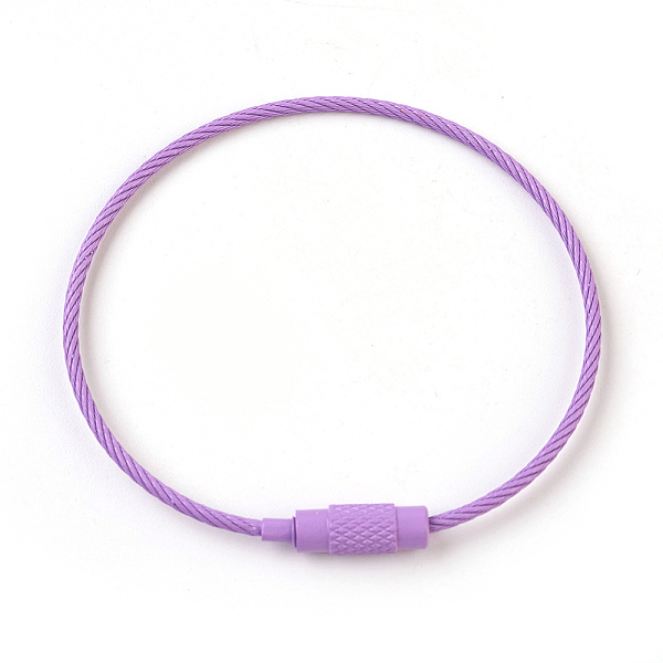 

PandaHall Steel Wire Bracelet Making, with Brass Clasps, Violet, 6-1/8 inch(15.5cm)~6-1/4 inch(16cm) Brass Purple
