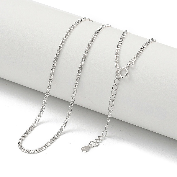 

PandaHall 925 Sterling Silver Double Ball Chain Necklaces, Real Platinum Plated, 15.79 inch(40.1cm) Sterling Silver