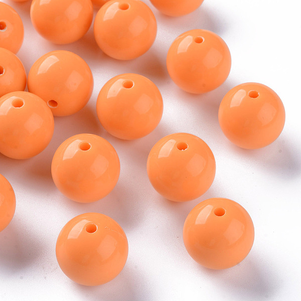 

PandaHall Opaque Acrylic Beads, Round, Orange, 20x19mm, Hole: 3mm Acrylic Round Orange