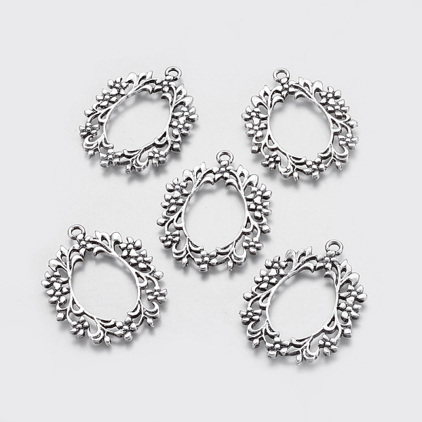 

PandaHall Alloy Pendants, Garland, Antique Silver, 44x34x1.5mm, Hole: 3mm Alloy Others