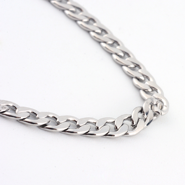 

PandaHall 201 Stainless Steel Curb Chains Necklaces, with Lobster Claw Clasps, Stainless Steel Color, 23.6 inch(60cm), 3.5mm 201 Stainless...