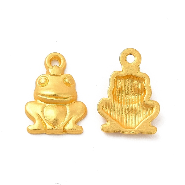 

PandaHall Rack Plating Alloy Charms, Lead Free & Cadmium Free & Nickel Free, Frog Charm, Matte Gold Color, 14.5x10x2mm, Hole: 1.2mm Alloy...