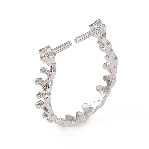 

PandaHall Rack Plating Brass Open Cuff Ring Settings, for Half-drilled Beads, Long-Lasting Plated, Star with Crown, Platinum, Inner Diameter...