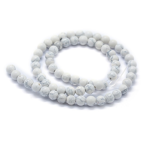 

PandaHall Synthetic Turquoise Beads Strands, Round, WhiteSmoke, 10mm, Hole: 1mm, about 40pcs/strand, 15.74 inch(40cm) Synthetic Turquoise..., White