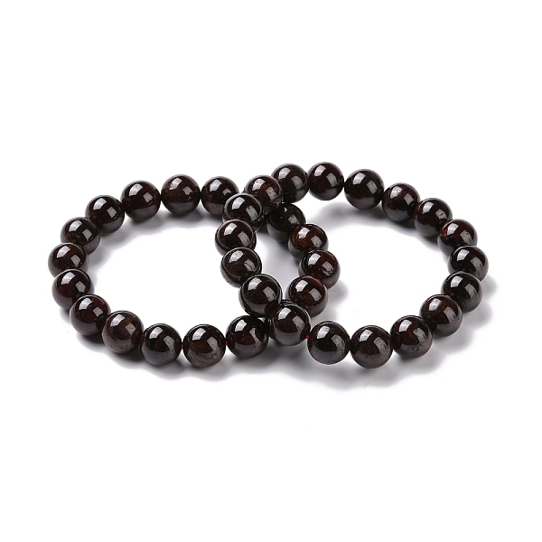 

PandaHall Natural Garnet Round Beaded Stretch Bracelet, Gemstone Jewelry for Women, Inner Diameter: 2-1/8~2-3/8 inch(5.5~6.1cm) Garnet