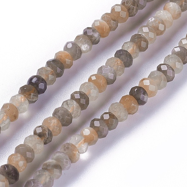 

PandaHall Natural Black Sunstone Beads Strands, Faceted, Rondelle, 4.9~5.5x3~3.5mm, Hole: 1mm, about 113pcs/strand, 15.2 inch(38.7cm)...