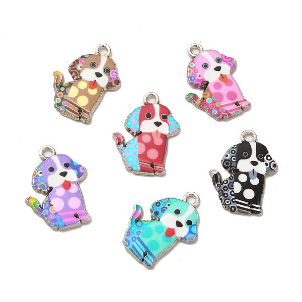 

PandaHall Alloy Enamel Pandants, Lead Free & Cadmium Free, Platinum, Dog Charm, Mixed Color, 21.5x16x2mm, Hole: 1.8mm Alloy+Enamel Dog..., Multicolor