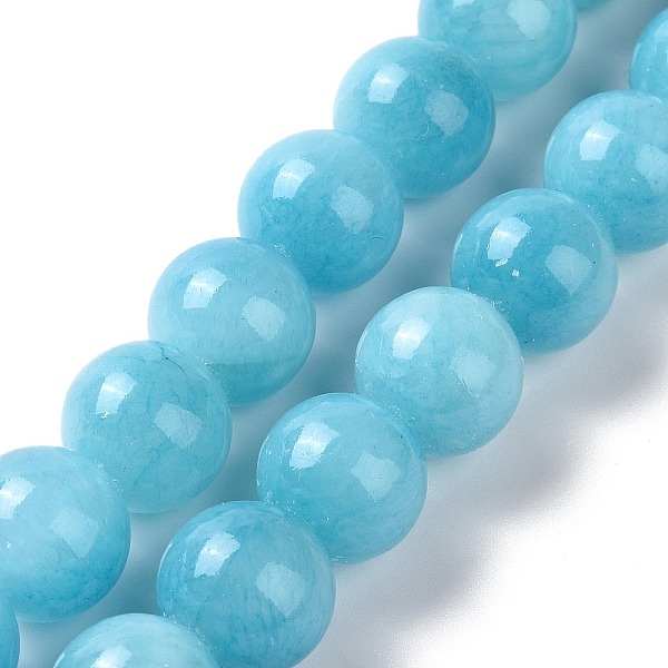 

PandaHall Natural Mashan Jade Round Beads Strands, Dyed, Deep Sky Blue, 12mm, Hole: 1mm, about 34pcs/strand, 15.7 inch Mashan Jade Round...
