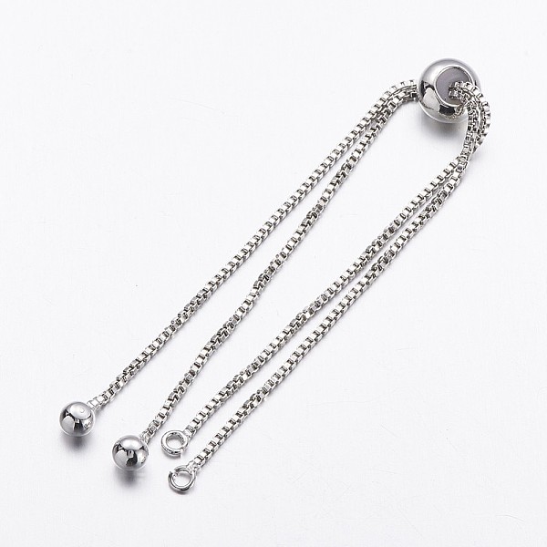 

PandaHall Brass Box Chain Bracelet Making, Slider Bracelets Making, Cadmium Free & Nickel Free & Lead Free, Platinum, Single Chain Length...