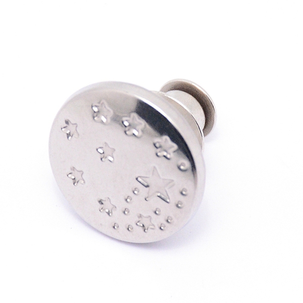 

PandaHall Alloy Scalable & Removable Button Pins for Jeans, with Pattern, Round, Cadmium Free & Lead Free, Platinum, 17x15~15.5mm Alloy...