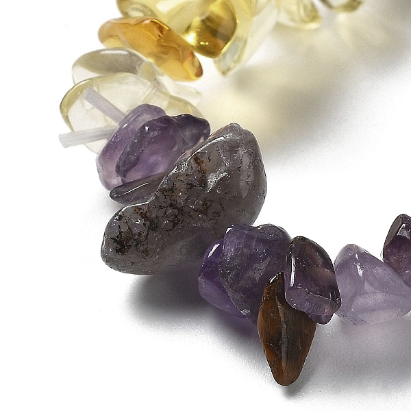 Эластичные браслеты из натуральных смешанных драгоценных камней и стеклянной крошки