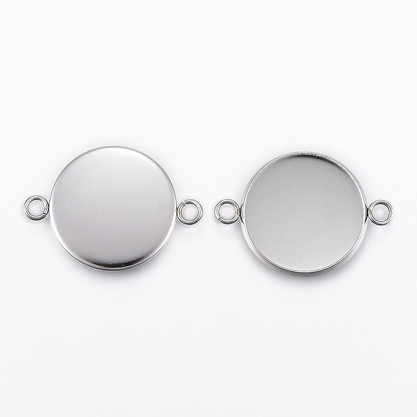 

PandaHall 304 Stainless Steel Cabochon Connector Settings, Plain Edge Bezel Cups, Flat Round, Stainless Steel Color, Tray: 18mm, 27.5x20x2mm...