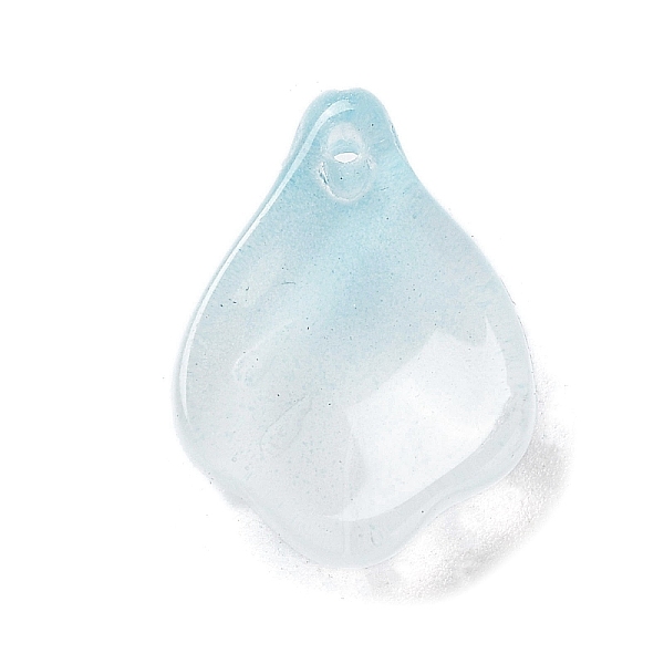 

PandaHall Glass Pendants, Ranunculus Asiaticus Leaf Charms, Sky Blue, 15x11x5mm, Hole: 1.2mm Glass Leaf