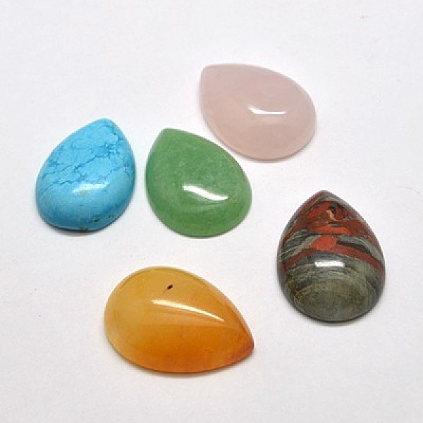 

PandaHall Gemstone Cabochons, Mixed Stone, teardrop, Mixed Color, 20x15x5mm Mixed Stone Teardrop Multicolor