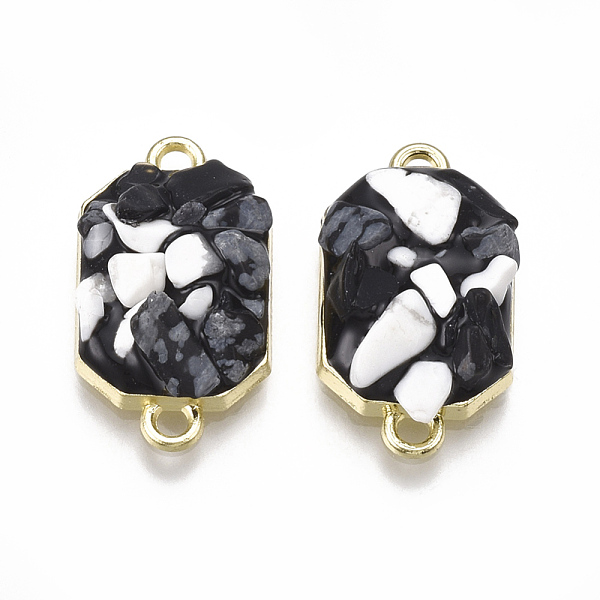 

PandaHall Alloy Links connectors, with Gemstone and Enamel, Rectangle, Light Gold, Black, 22x12x5~7mm, Hole: 1.5mm Alloy+Enamel Rectangle...