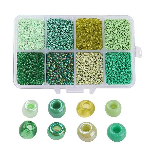 

PandaHall 1 Box Mixed 6/0 Glass Seed Beads Round Loose Spacer Beads, Green, 4mm, Hole: 1mm, about 1900pcs/box Glass Green