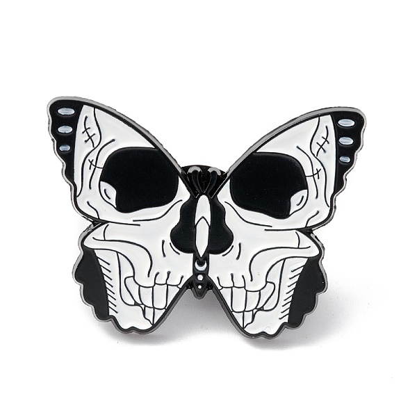 

PandaHall Skull Butterfly Enamel Pin, Halloween Alloy Brooch for Backpack Clothes, Electrophoresis Black, White, 22x30x1.5mm Alloy+Enamel...