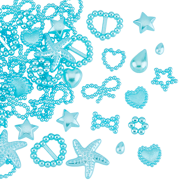 

PandaHall HOBBIESAY Plastic Cabochons, Mixed Shapes, for DIY Jewelry Accessories, Light Sea Green, 5.5~18.5x4~19x2mm, 2 bags/box Plastic...