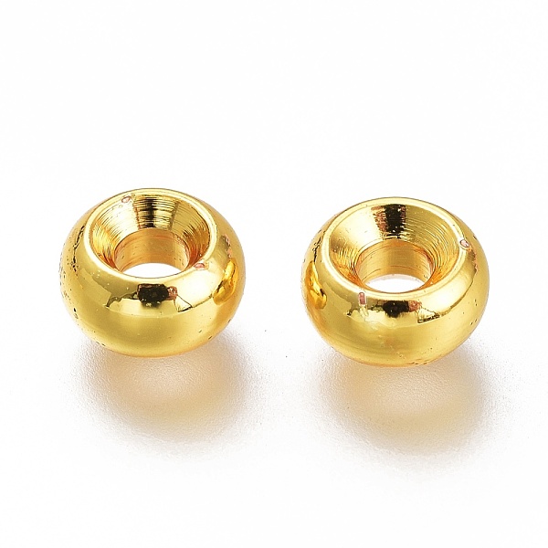 

PandaHall Brass Spacer Beads, Long-Lasting Plated, Disc, Golden, 5x2.6mm, Hole: 2mm Brass Disc
