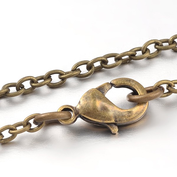 

PandaHall Iron Cable Chain Necklace Making, with Lobster Claw Clasps, Antique Bronze, 17.9 inch Iron